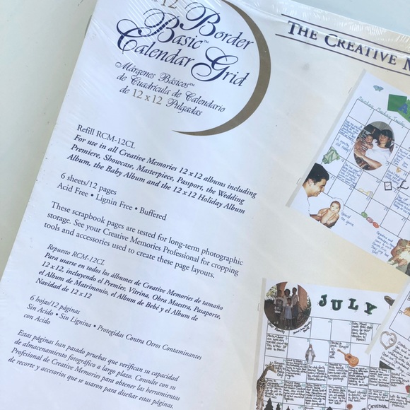 Creative Memories CM Border Basic Calendar Grid Scrapbook Pages 12x12 rcm-12cl - Picture 2 of 11